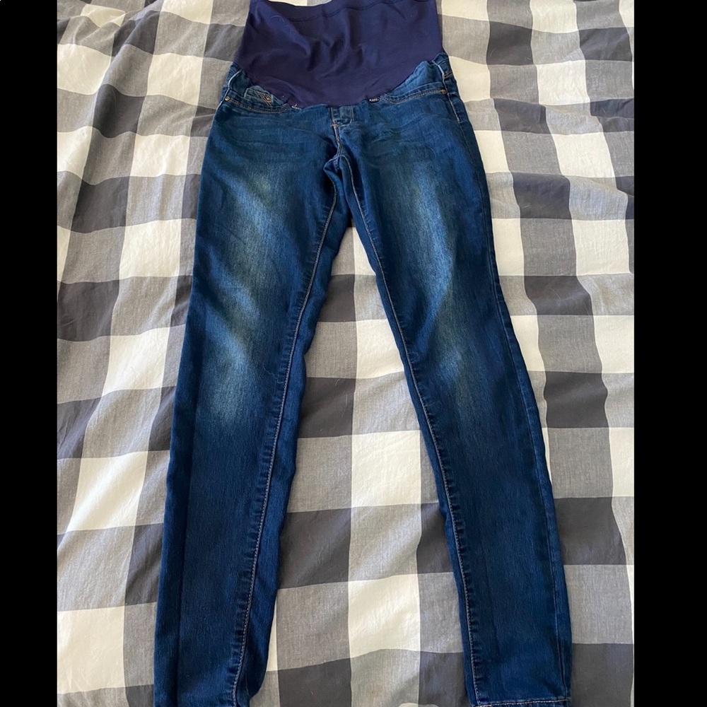Pink blush maternity jeans